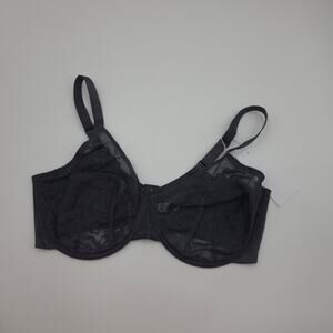 HSIA Enchante Unlined Non-Padded Lace Underwire Bra in Gray Size 38G
